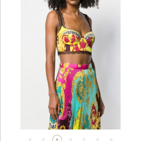 versace skirt and top